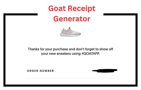 goat shoes receipt generator